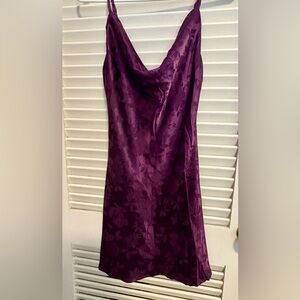 Lulus short dress - plum jacquard, S